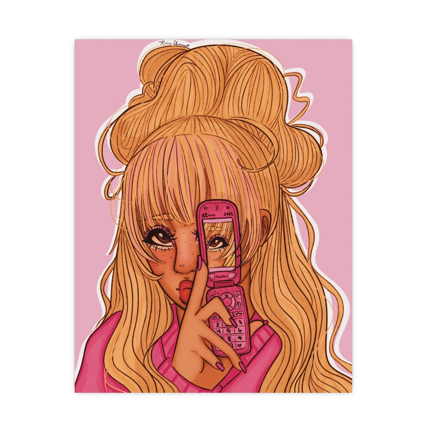 Vertical Matte Poster - Pink 90’s Girl