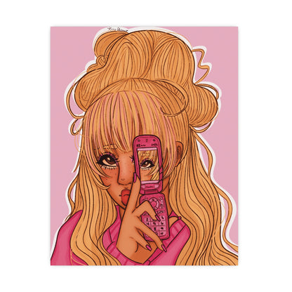 Vertical Matte Poster - Pink 90’s Girl