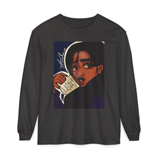 Unisex Garment-dyed Long Sleeve T-Shirt (Coffee)