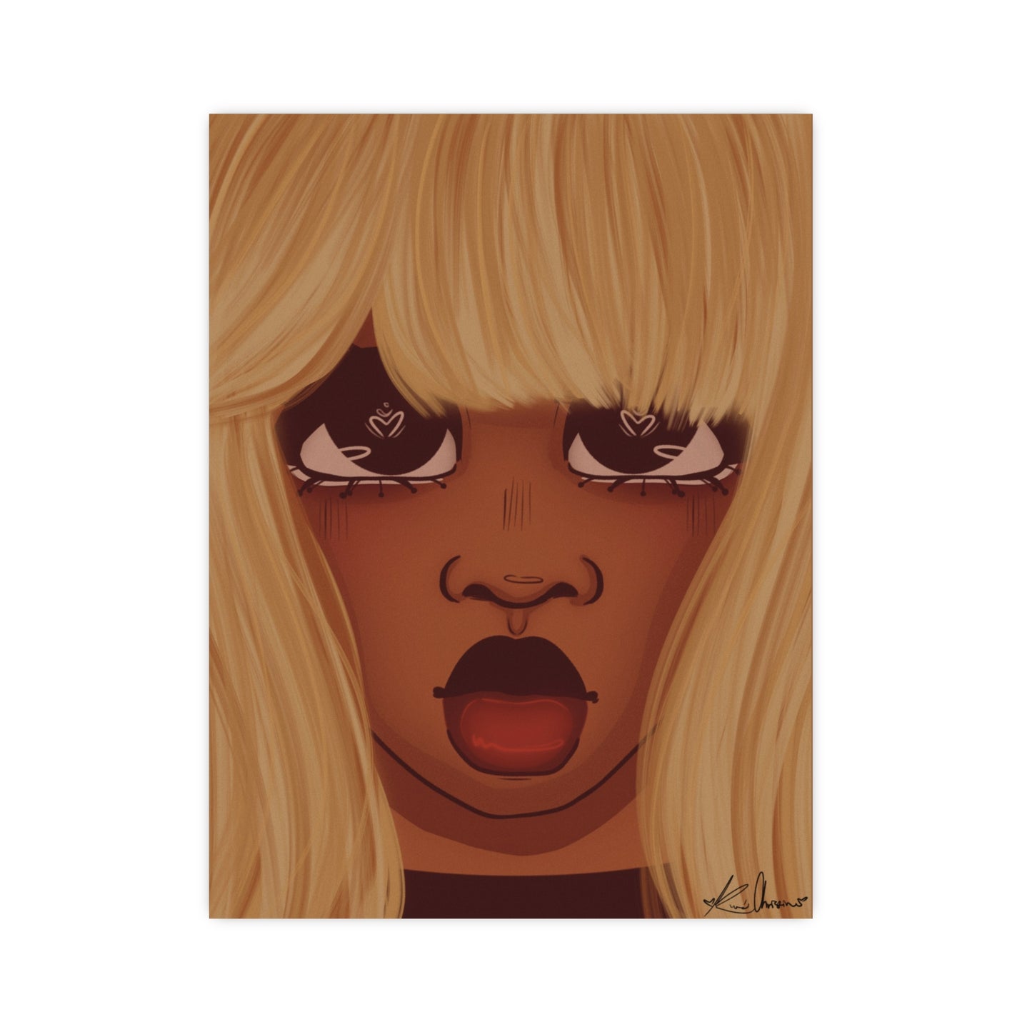 Vertical Matte Poster - Heart Eyes