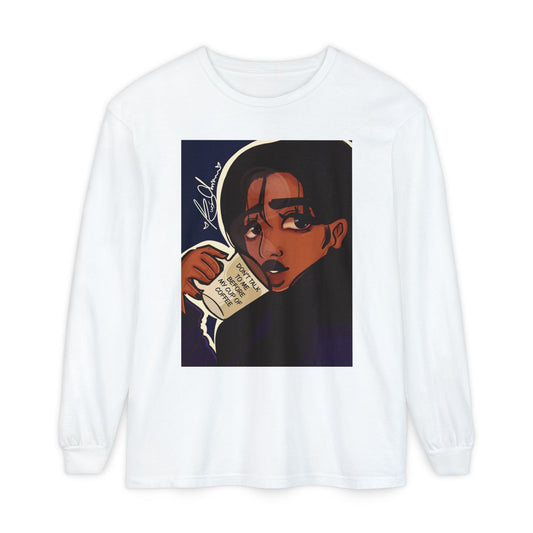 Unisex Garment-dyed Long Sleeve T-Shirt (Coffee)