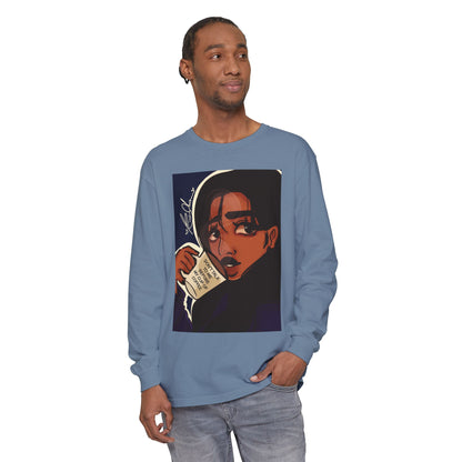 Unisex Garment-dyed Long Sleeve T-Shirt (Coffee)