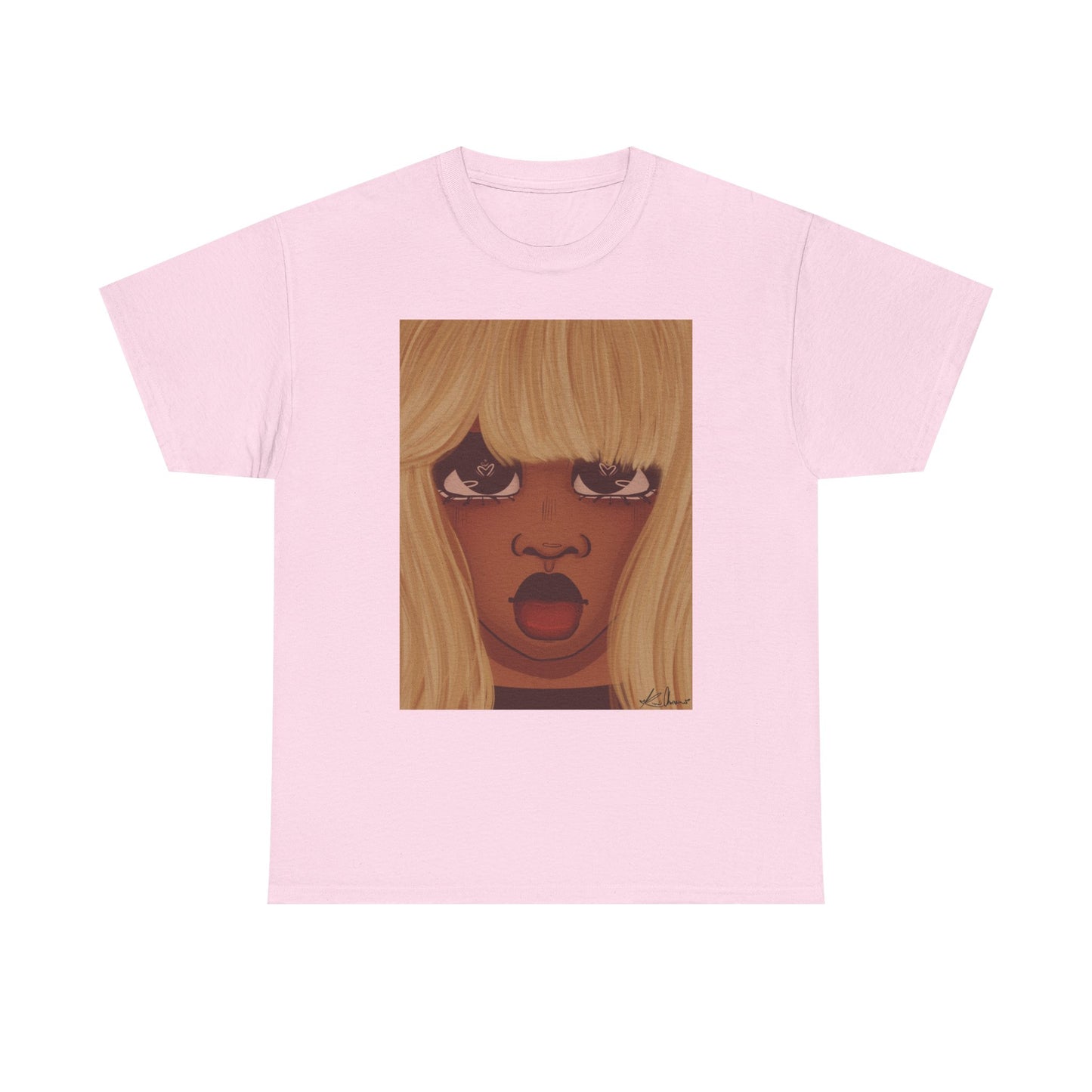Unisex Heavy Cotton Tee (Heart Eyes)