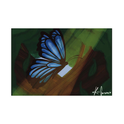 Horizontal Matte Poster - Blue Butterfly
