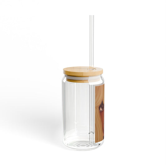 Sipper Glass, 16oz - Heart Eyes
