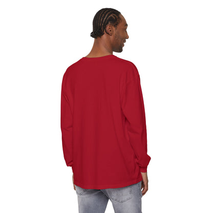 Unisex Garment-dyed Long Sleeve T-Shirt (Heart Eyes)