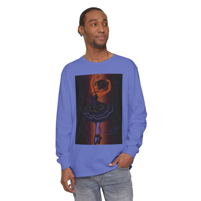 Unisex Garment-dyed Long Sleeve T-Shirt (Ballerina)