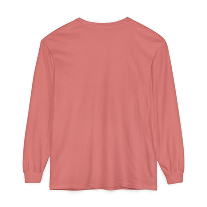 Unisex Garment-dyed Long Sleeve T-Shirt (Black Love)