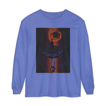 Unisex Garment-dyed Long Sleeve T-Shirt (Ballerina)