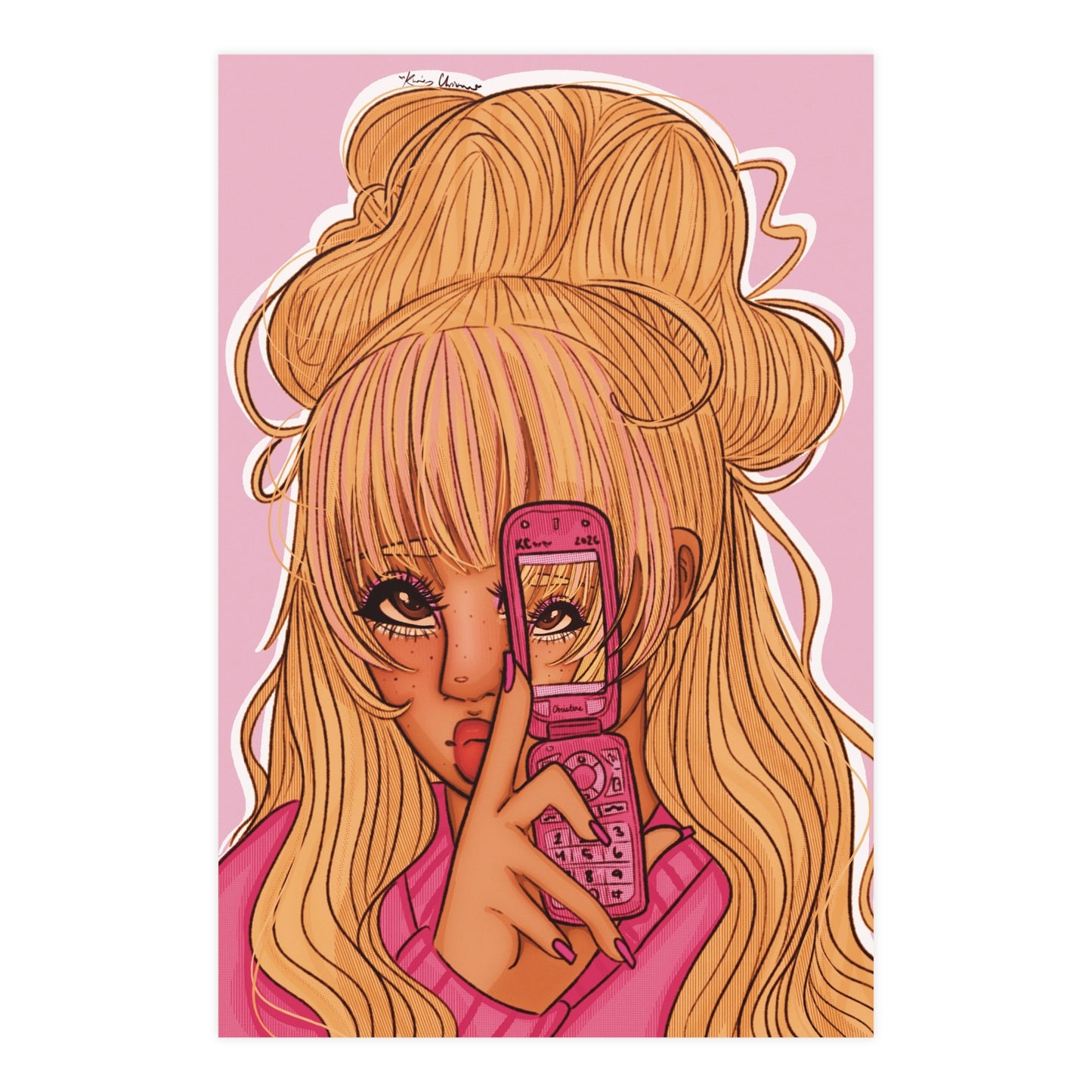 Vertical Matte Poster - Pink 90’s Girl