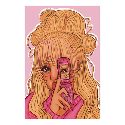 Vertical Matte Poster - Pink 90’s Girl