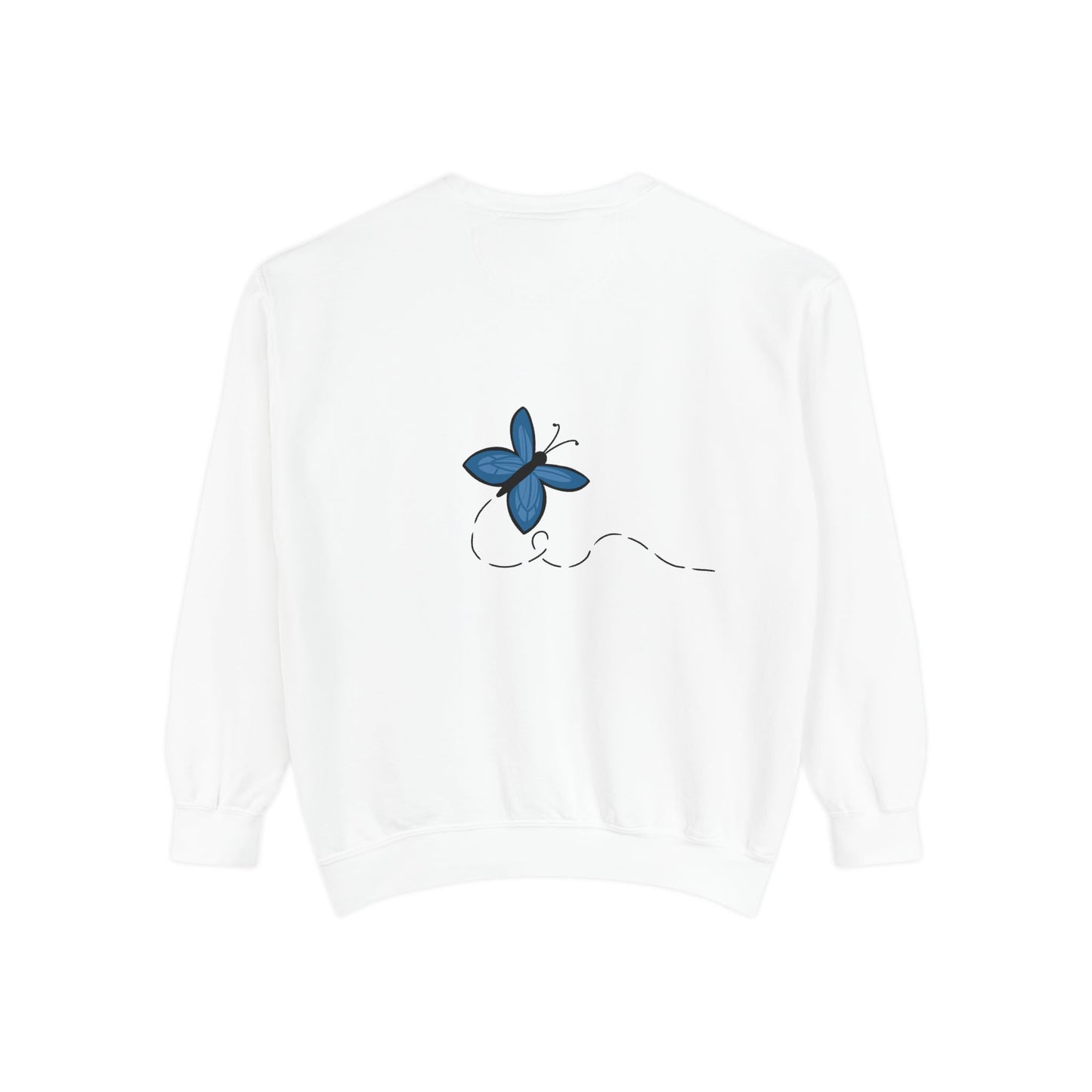 Unisex Garment-Dyed Sweatshirt (Blue Butterfly)