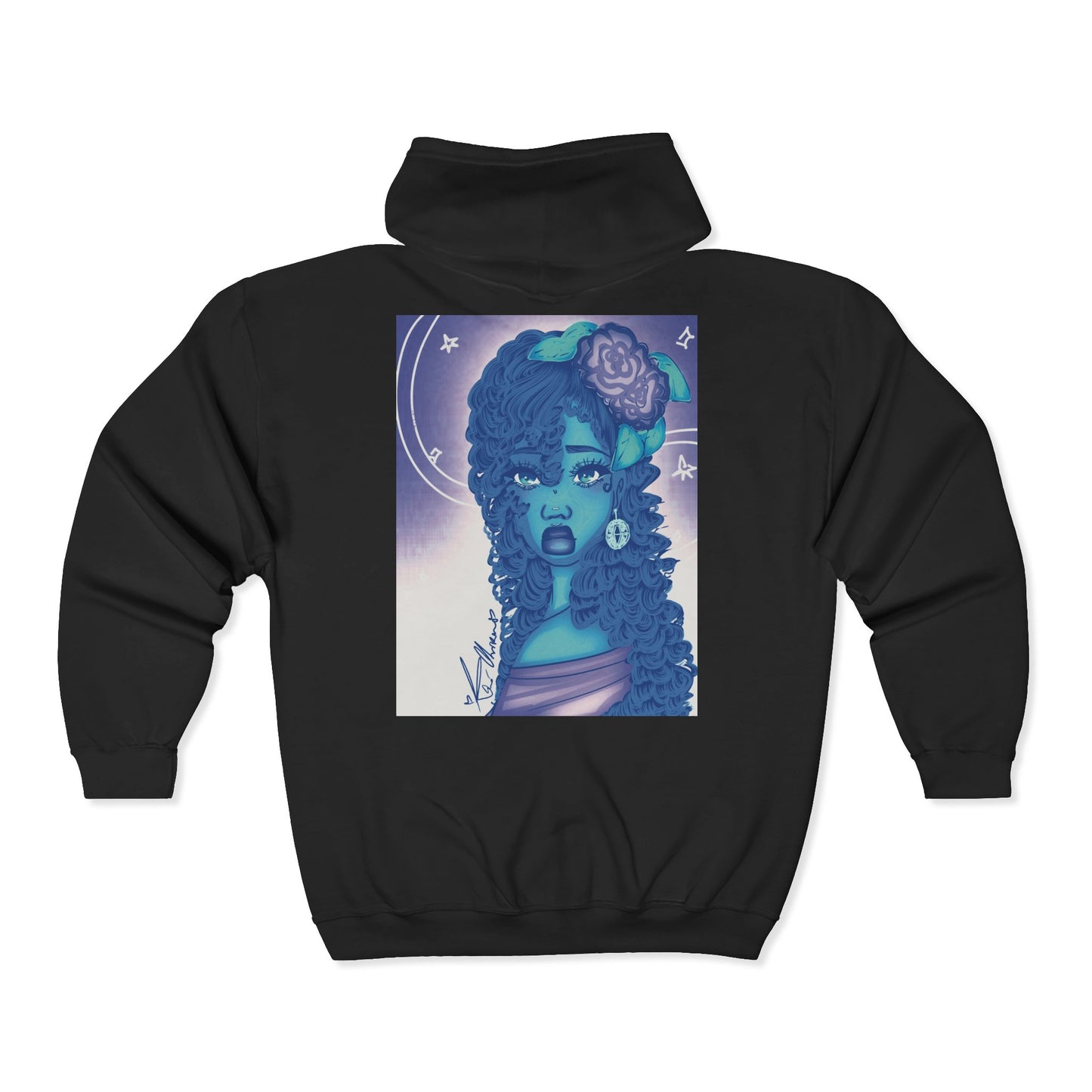 Unisex Heavy Blend™ Full Zip Hooded Sweatshirt (Blue Rose)