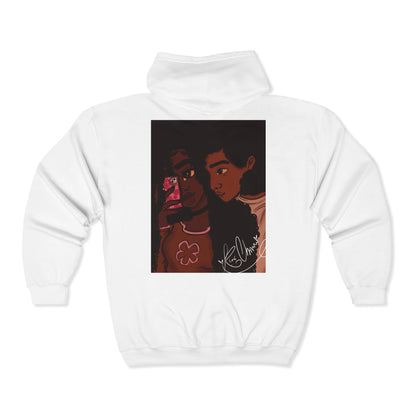 Unisex Zip Up Sweatshirt - Black Love