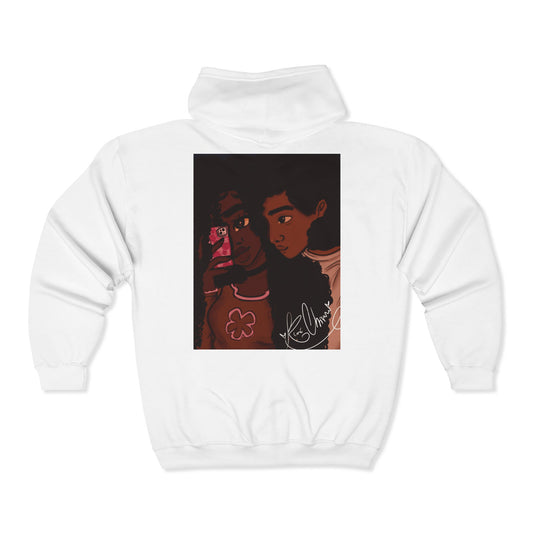 Unisex Zip Up Sweatshirt - Black Love