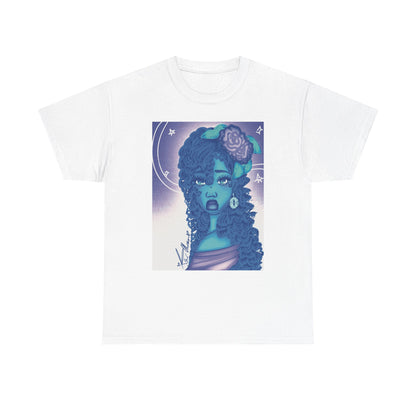 Unisex Heavy Cotton Tee (Blue Rose)