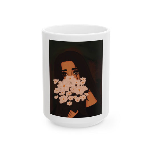 Ceramic Mug, (11oz, 15oz) - Flowers