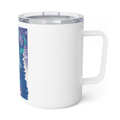 Insulated Coffee Mug, 10oz - Blue Rose