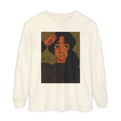 Unisex Garment-dyed Long Sleeve T-Shirt (Greene)