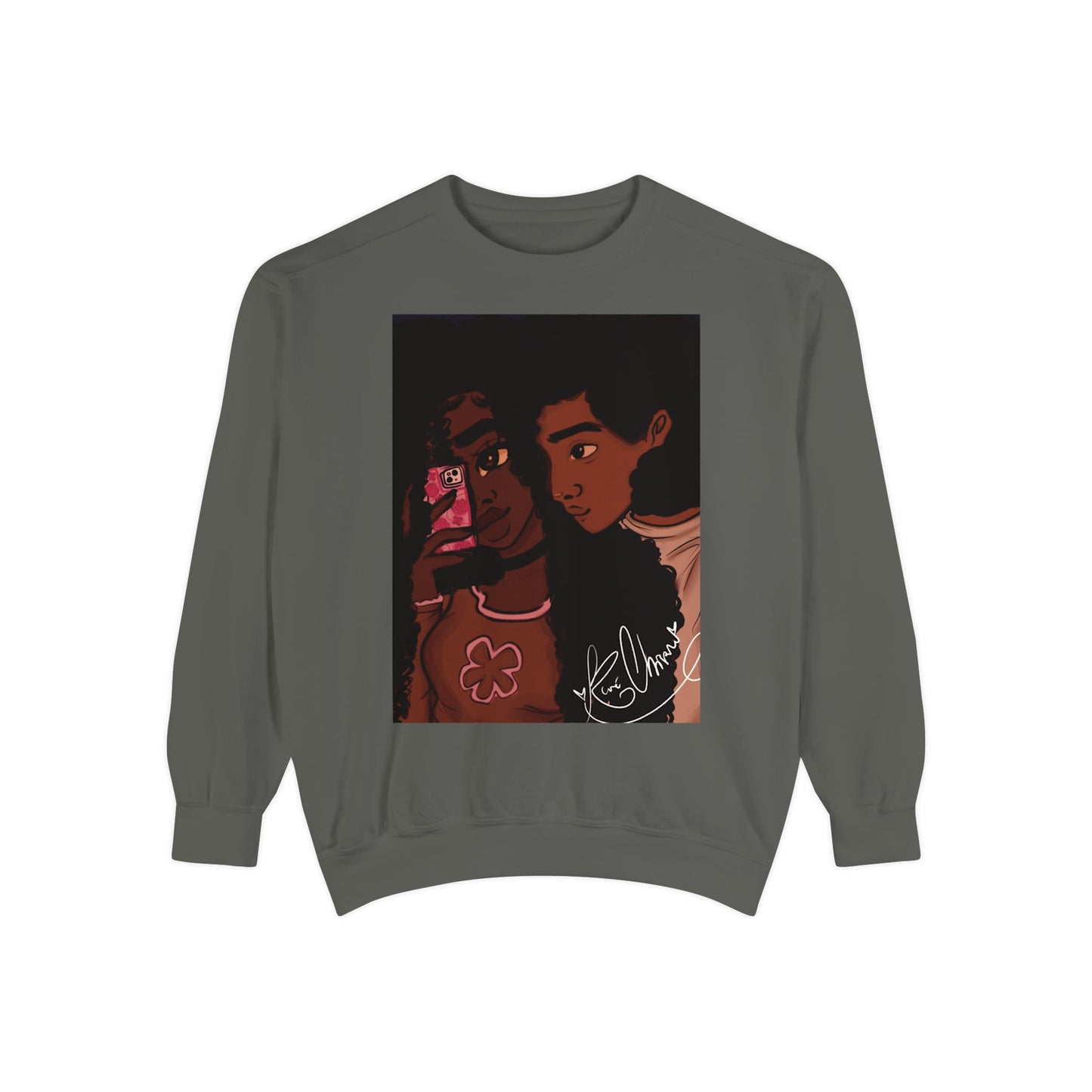 Unisex Garment-Dyed Sweatshirt (Black Love)