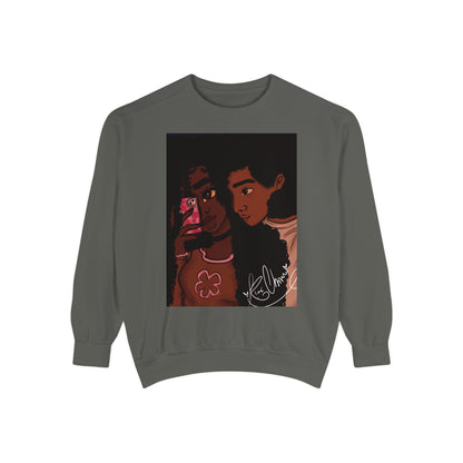 Unisex Garment-Dyed Sweatshirt (Black Love)