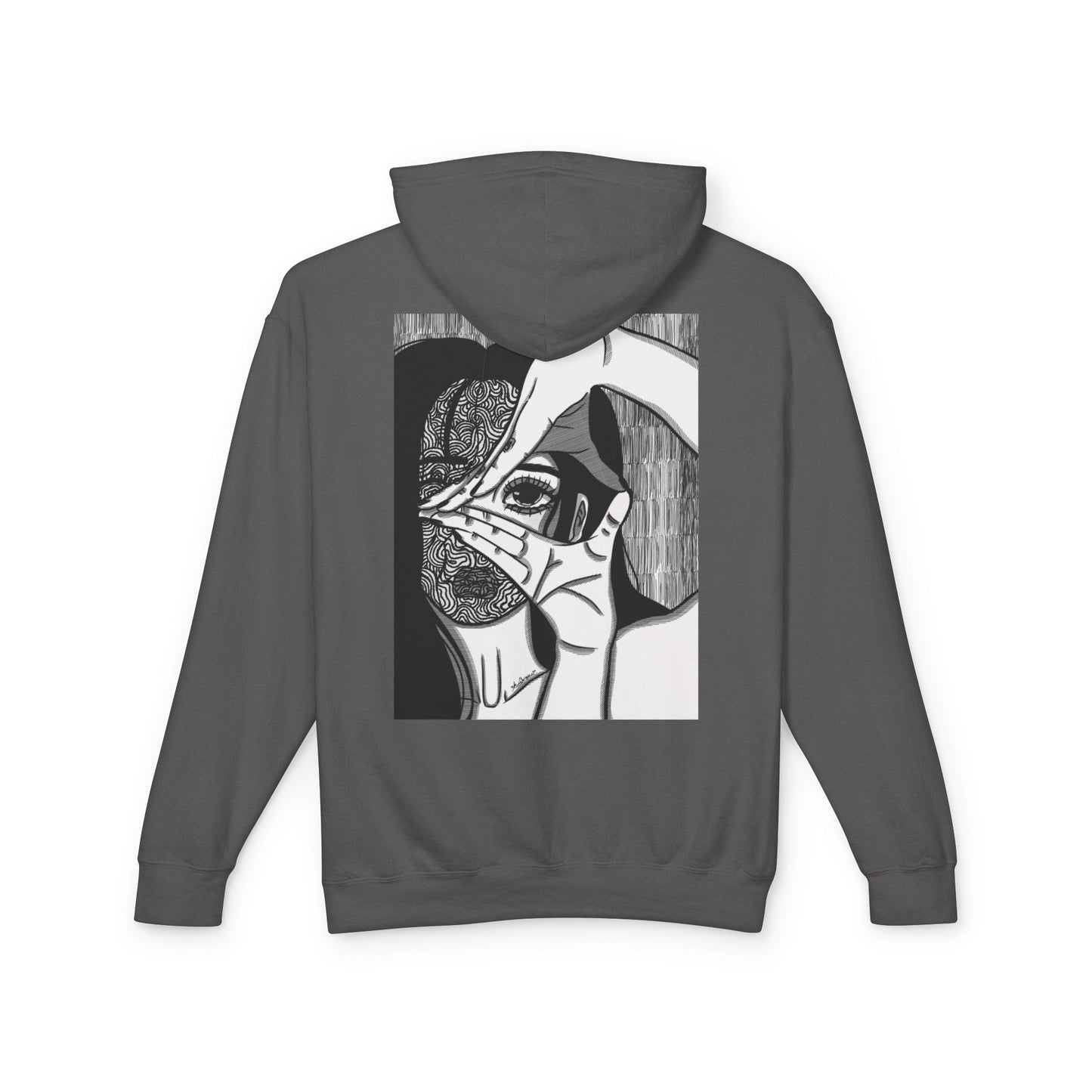 Unisex Lightweight Hooded Sweatshirt (Illusions)