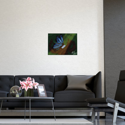 Horizontal Matte Poster - Blue Butterfly