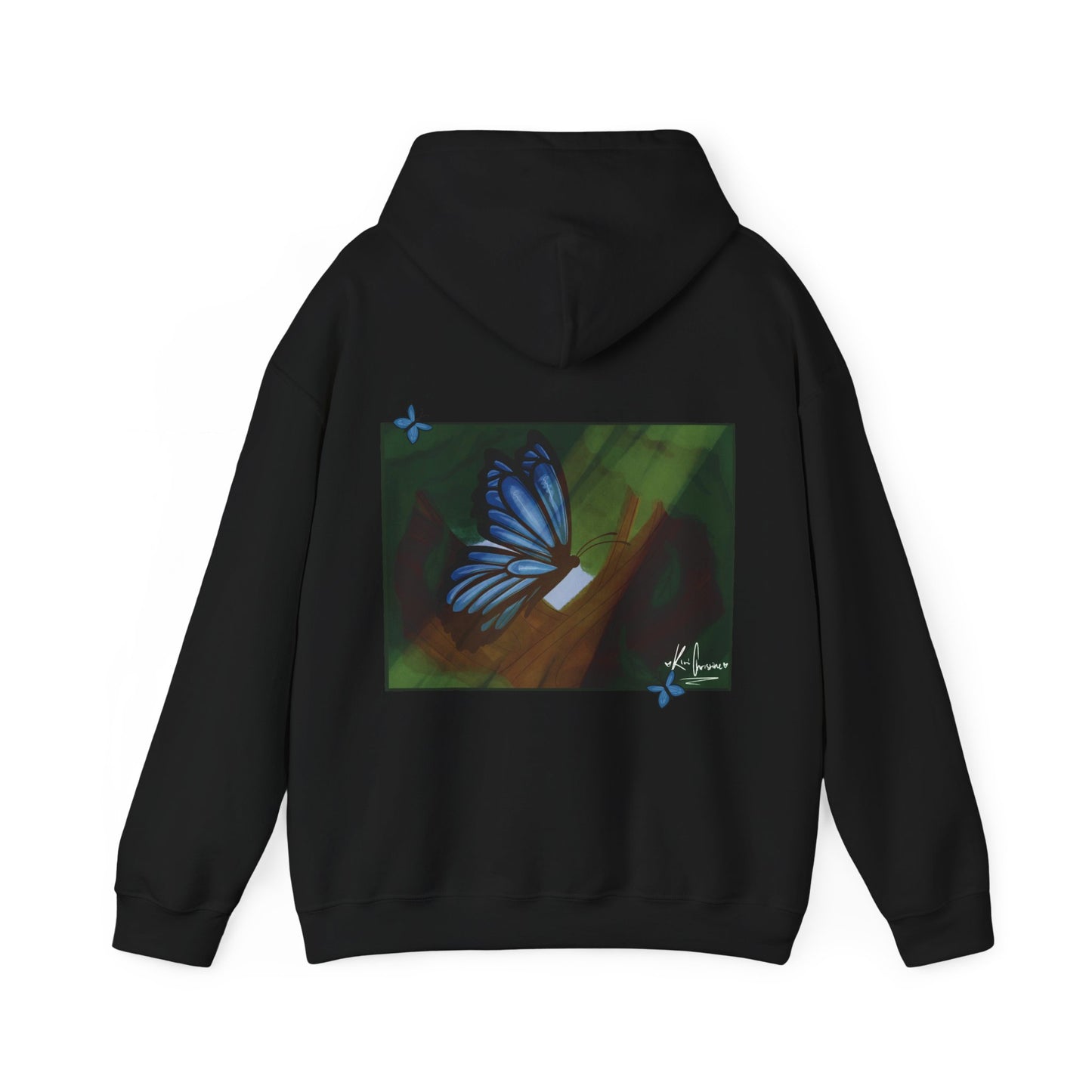 Unisex Heavy Blend™ Hooded Sweatshirt (Blue Butterfly)