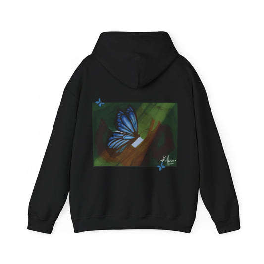 Unisex Heavy Blend™ Hooded Sweatshirt (Blue Butterfly)