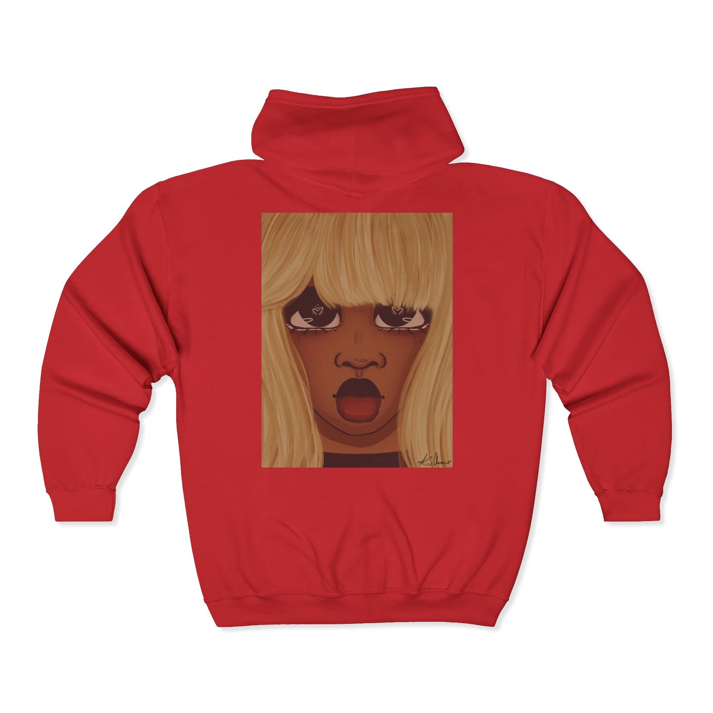 Unisex Zip Up Sweatshirt - Heart Eyes