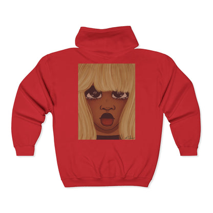 Unisex Zip Up Sweatshirt - Heart Eyes