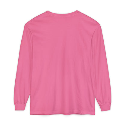 Unisex Garment-dyed Long Sleeve T-Shirt (Pink 90’s Girl)