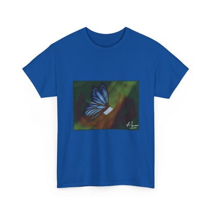 Unisex Heavy Cotton Tee (Blue Butterfly)